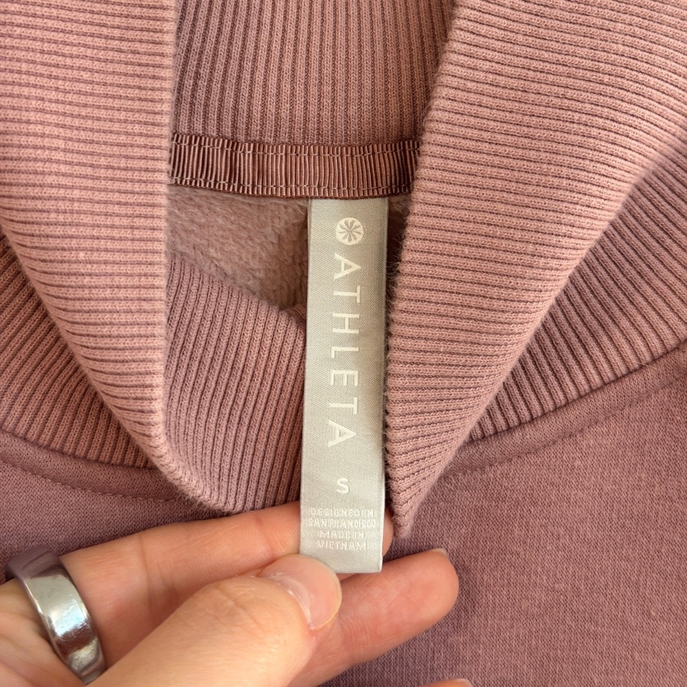 Athleta ‘Cozy Karma’ Side Zip Funnel Neck Plush Interior Sweatshirt - Women’s S - Picture 4 of 7